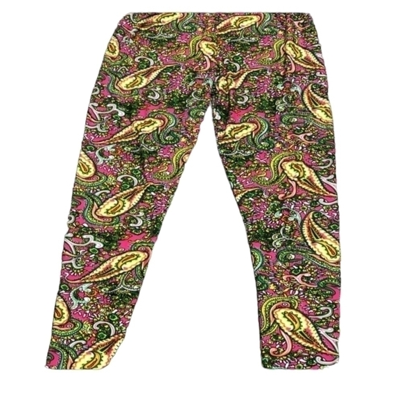 Winwin super soft leggings size L-XXL  Pink and green paisley print leggings - Picture 2 of 6